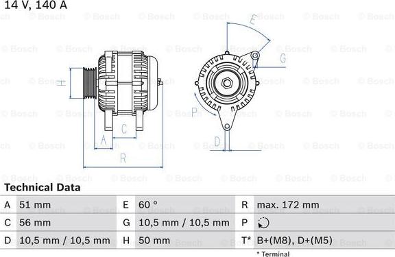 BOSCH 0 986 046 230 - Генератор autozip.com.ua