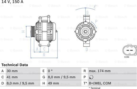 BOSCH 0 986 046 270 - Генератор autozip.com.ua