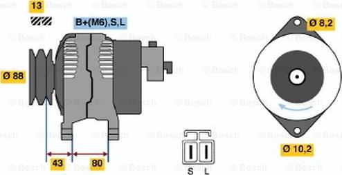 BOSCH 0 986 040 561 - Генератор autozip.com.ua