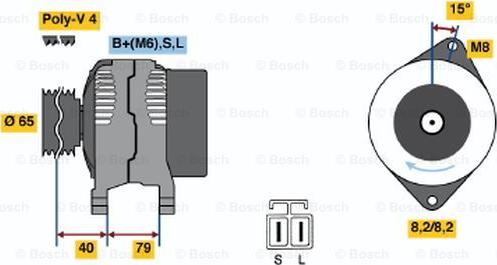 BOSCH 0 986 040 511 - Генератор autozip.com.ua