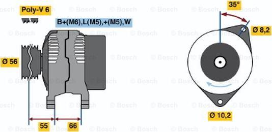 BOSCH 0 986 040 001 - Генератор autozip.com.ua