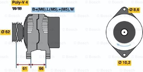 BOSCH 0 986 040 161 - Генератор autozip.com.ua