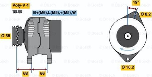 BOSCH 0 986 040 101 - Генератор autozip.com.ua