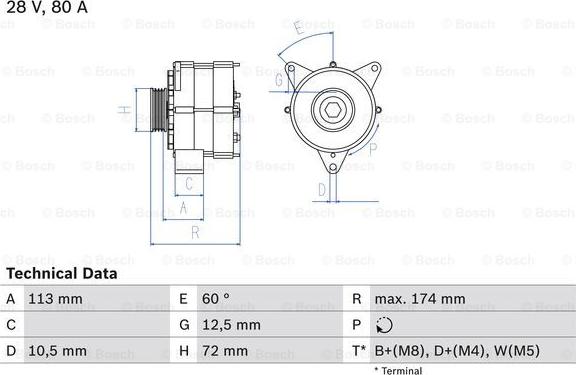 BOSCH 0 986 040 260 - Генератор autozip.com.ua