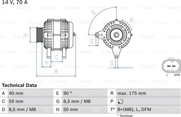 BOSCH 0 986 041 910 - Генератор autozip.com.ua