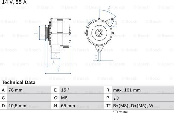 BOSCH 0 986 041 630 - Генератор autozip.com.ua