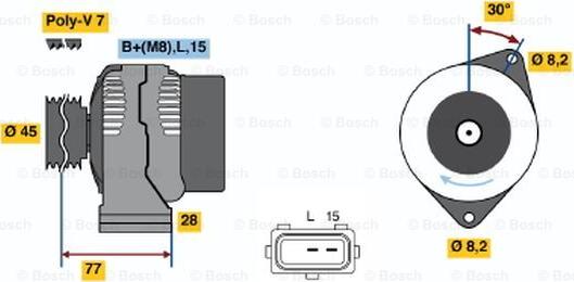 BOSCH 0 986 041 391 - Генератор autozip.com.ua