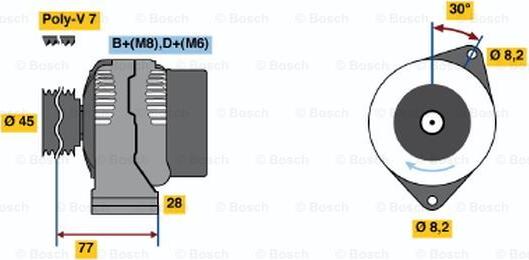 BOSCH 0 986 041 361 - Генератор autozip.com.ua