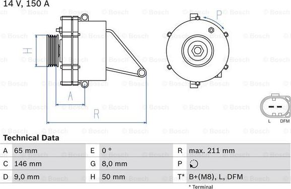 BOSCH 0 986 041 760 - Генератор autozip.com.ua