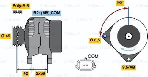 BOSCH 0 986 048 060 - Генератор autozip.com.ua