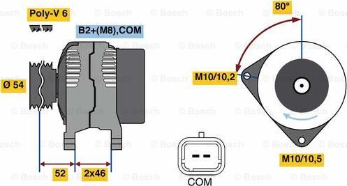 BOSCH 0 986 048 360 - Генератор autozip.com.ua