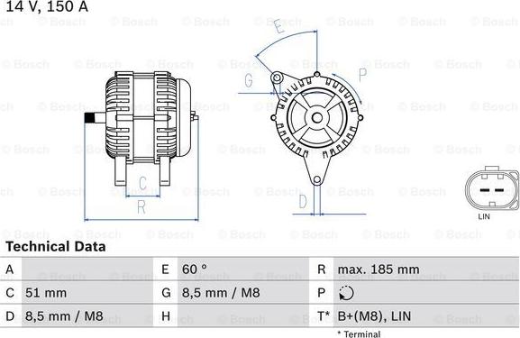 BOSCH 0 986 048 380 - Генератор autozip.com.ua