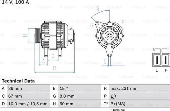 BOSCH 0 986 048 320 - Генератор autozip.com.ua