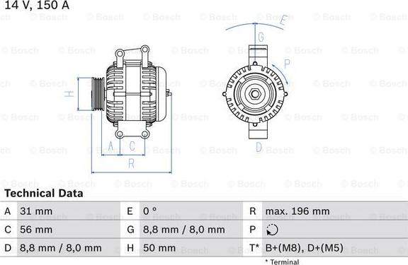 BOSCH 0 986 043 910 - Генератор autozip.com.ua