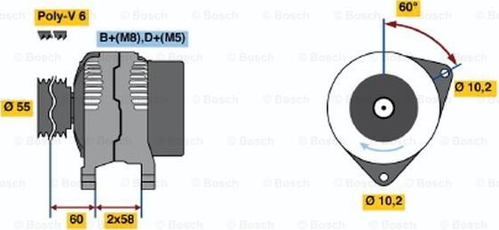 BOSCH 0 986 043 931 - Генератор autozip.com.ua