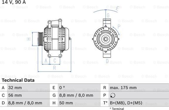 BOSCH 0 986 043 650 - Генератор autozip.com.ua