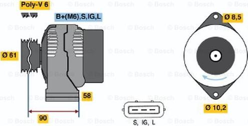 BOSCH 0 986 043 061 - Генератор autozip.com.ua