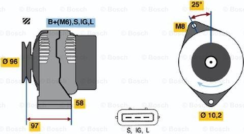 BOSCH 0 986 043 021 - Генератор autozip.com.ua