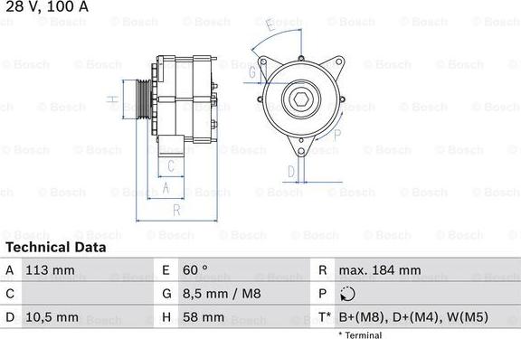 BOSCH 0 986 043 890 - Генератор autozip.com.ua