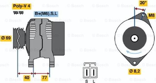 BOSCH 0 986 042 901 - Генератор autozip.com.ua