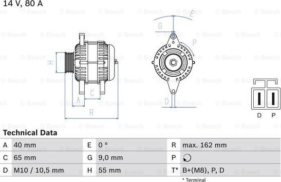 BOSCH 0 986 042 911 - Генератор autozip.com.ua