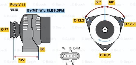 BOSCH 0 986 042 410 - Генератор autozip.com.ua