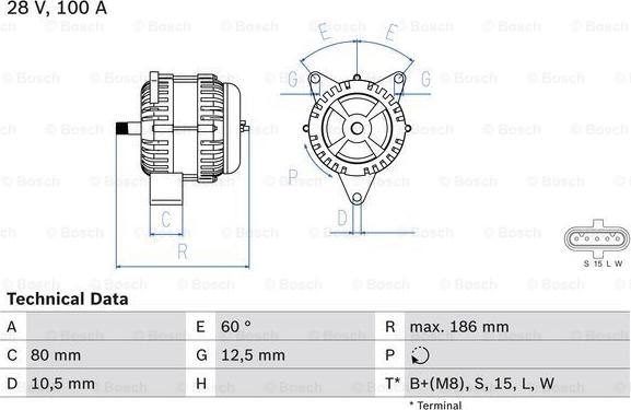 BOSCH 0 986 042 590 - Генератор autozip.com.ua