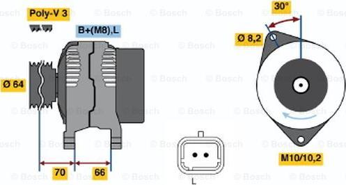 BOSCH 0 986 042 131 - Генератор autozip.com.ua