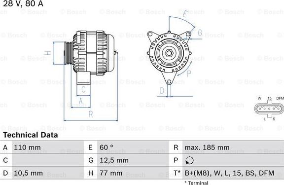 BOSCH 0 986 042 360 - Генератор autozip.com.ua