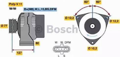 BOSCH 0 124 555 004 - Генератор autozip.com.ua