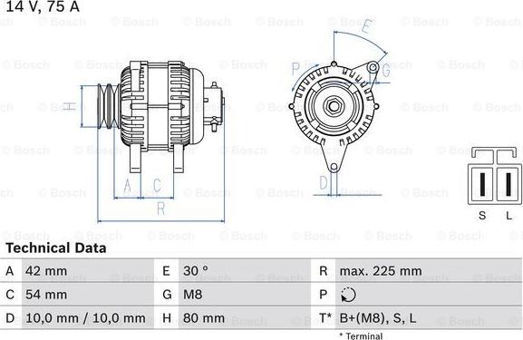 BOSCH 0 986 042 291 - Генератор autozip.com.ua