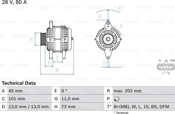 BOSCH 0 986 047 440 - Генератор autozip.com.ua