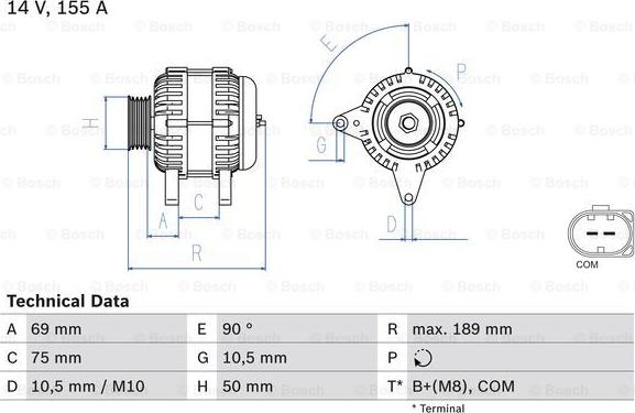 BOSCH 0 986 047 400 - Генератор autozip.com.ua