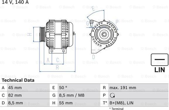 BOSCH 0 986 047 380 - Генератор autozip.com.ua