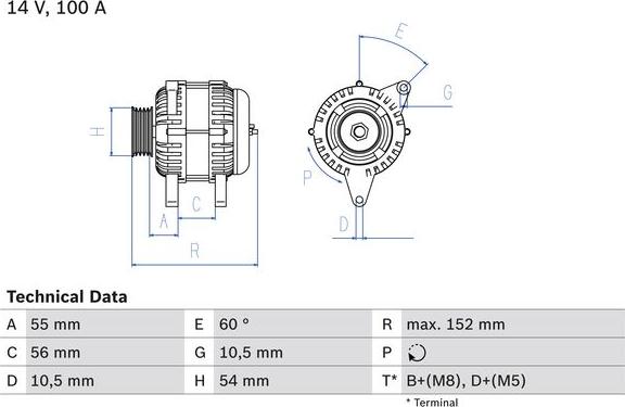 BOSCH 0 986 047 280 - Генератор autozip.com.ua