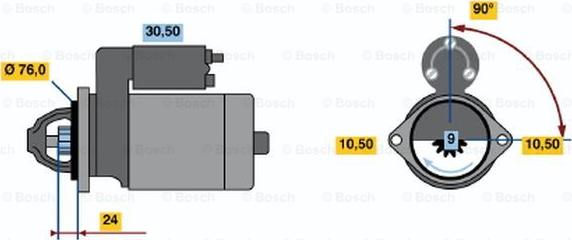 BOSCH 0 986 019 900 - Стартер autozip.com.ua