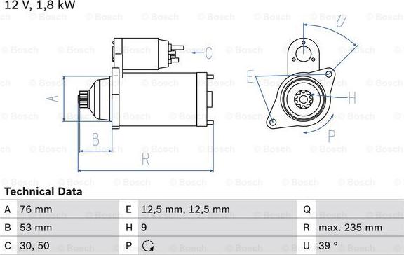 BOSCH 0 986 019 550 - Стартер autozip.com.ua