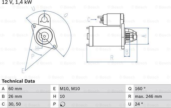 BOSCH 0 986 019 500 - Стартер autozip.com.ua