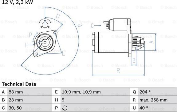 BOSCH 0 986 019 820 - Стартер autozip.com.ua