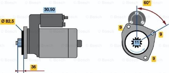 BOSCH 0 986 014 950 - Стартер autozip.com.ua