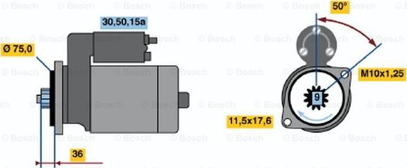 BOSCH 0 986 014 041 - Стартер autozip.com.ua