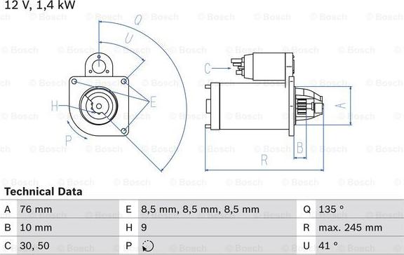 BOSCH 0 986 015 600 - Стартер autozip.com.ua