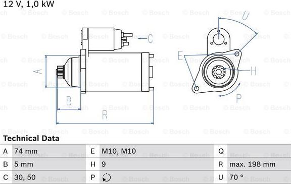 BOSCH 0 986 015 001 - Стартер autozip.com.ua