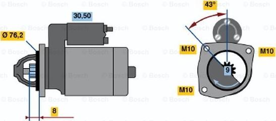 BOSCH 0 986 015 230 - Стартер autozip.com.ua