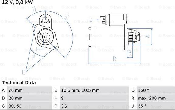 BOSCH 0 986 015 701 - Стартер autozip.com.ua