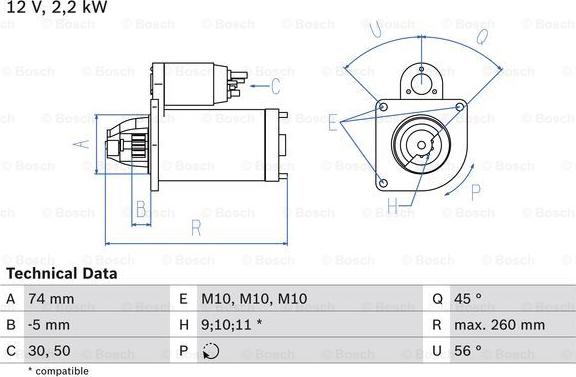 BOSCH 0 986 016 950 - Стартер autozip.com.ua