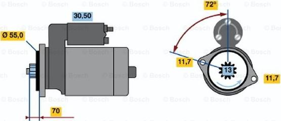 BOSCH 0 986 016 511 - Стартер autozip.com.ua