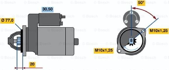 BOSCH 0 986 016 001 - Стартер autozip.com.ua