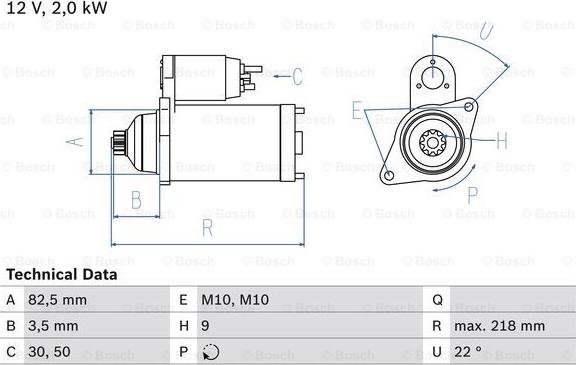 BOSCH 0 986 016 021 - Стартер autozip.com.ua