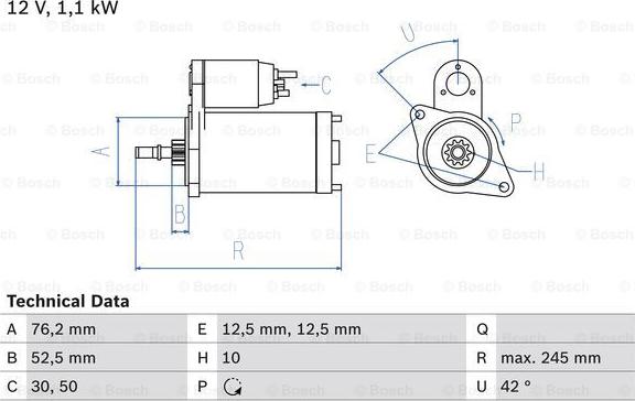 BOSCH 0 986 016 300 - Стартер autozip.com.ua